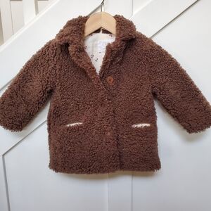 Teddy fur button up coat